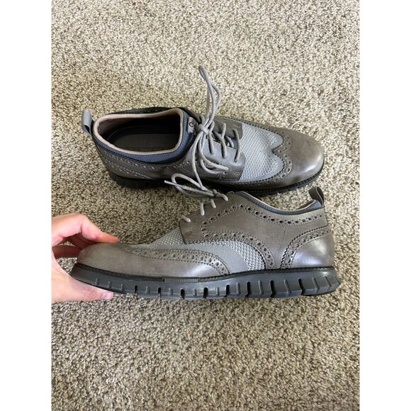 Cole Haan Zerogrand Wingtip Oxford Dress Shoes Ivory Barley Mens Size 9 - Picture 11 of 11